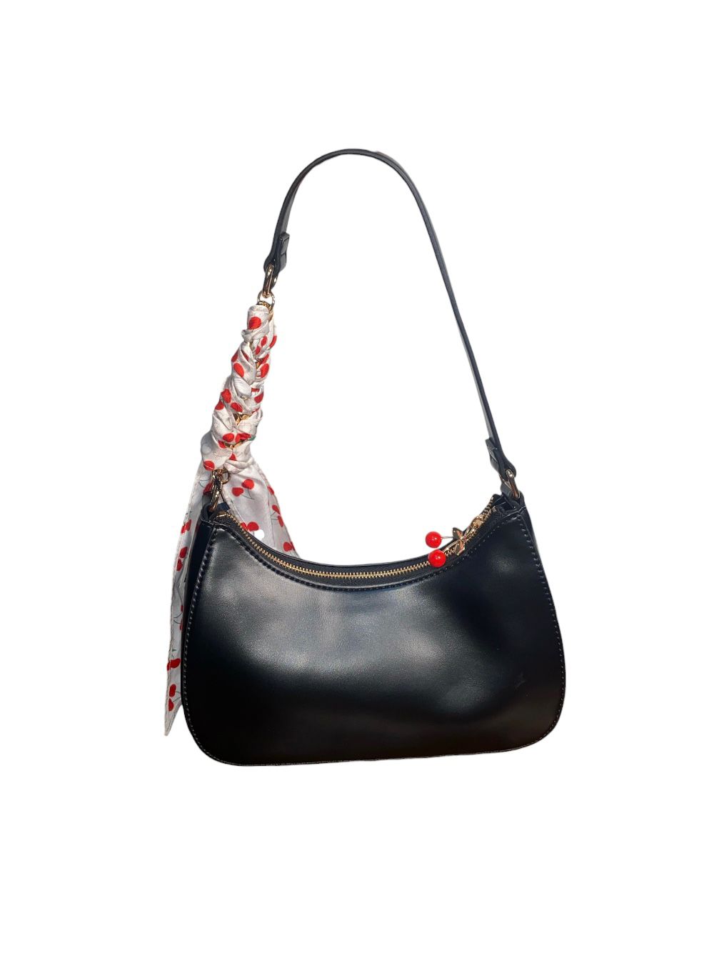 Bolsa Shoulder Bag Negra Guess con Mascada y Charm – Elegante y Moderna