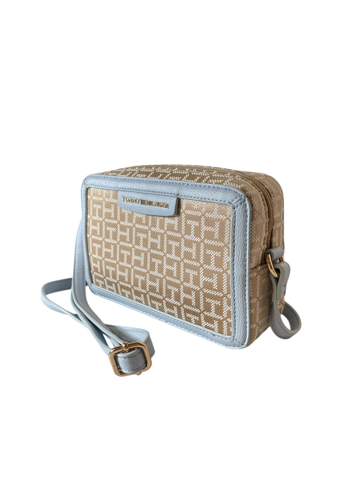 Bolsa Tommy Hilfiger Monograma Azul Claro | Crossbody Elegante
