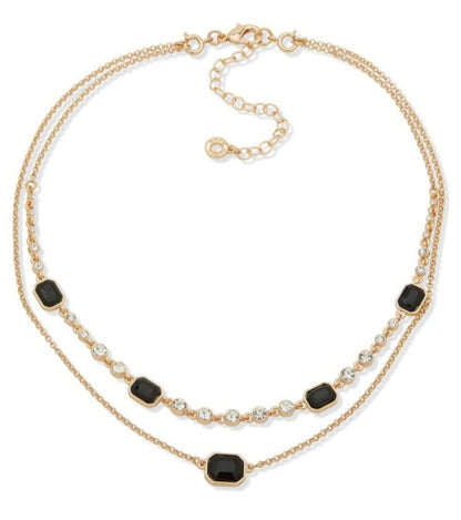 Collar Doble Elegante en Dorado de Anne Klein.