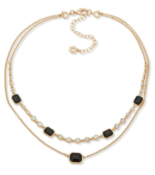 Collar Doble Elegante en Dorado de Anne Klein.