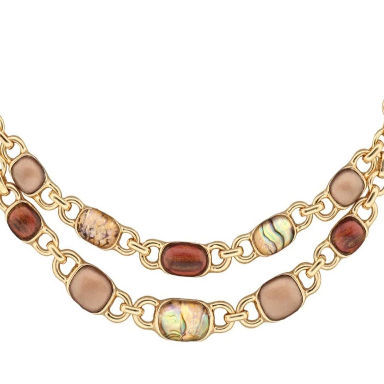 Collar dorado cadena entrelazada de Anne Klein.